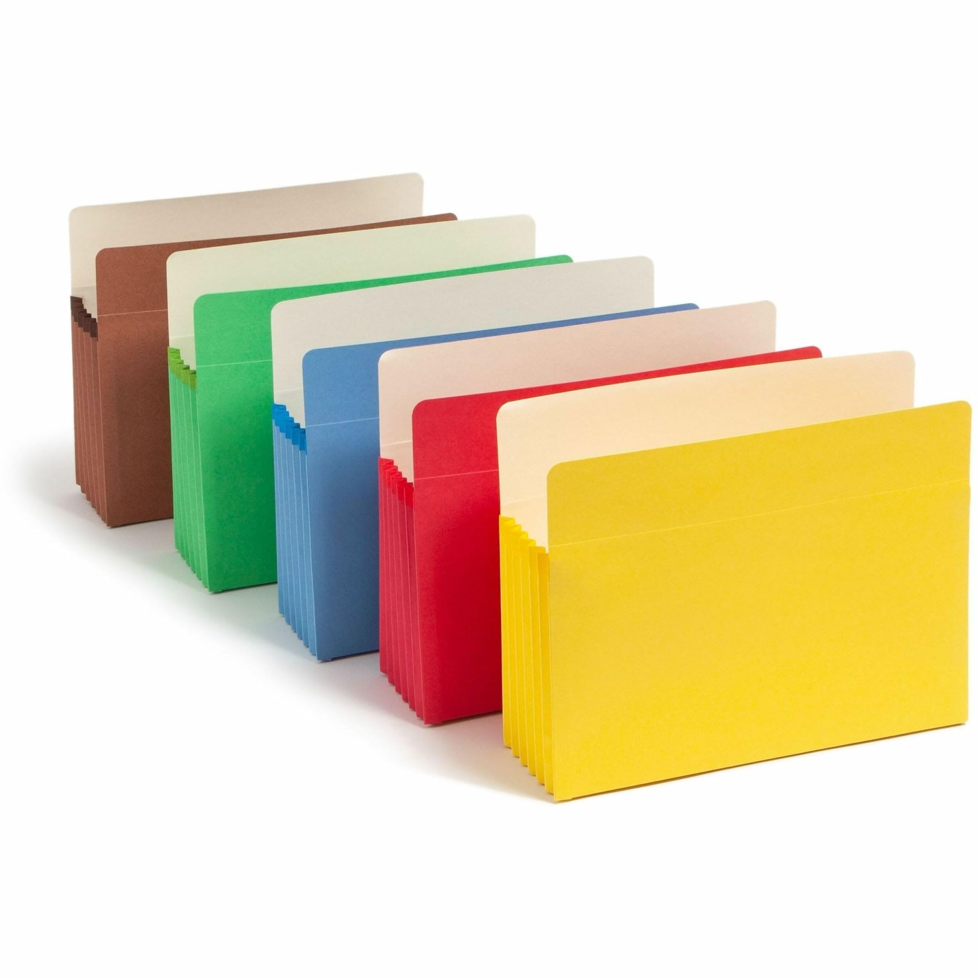Smead File Pocket, Straight-Cut Tab, 5-1/4" Expansion, Letter Size, Assorted Colors, 5 per Pack (73836)