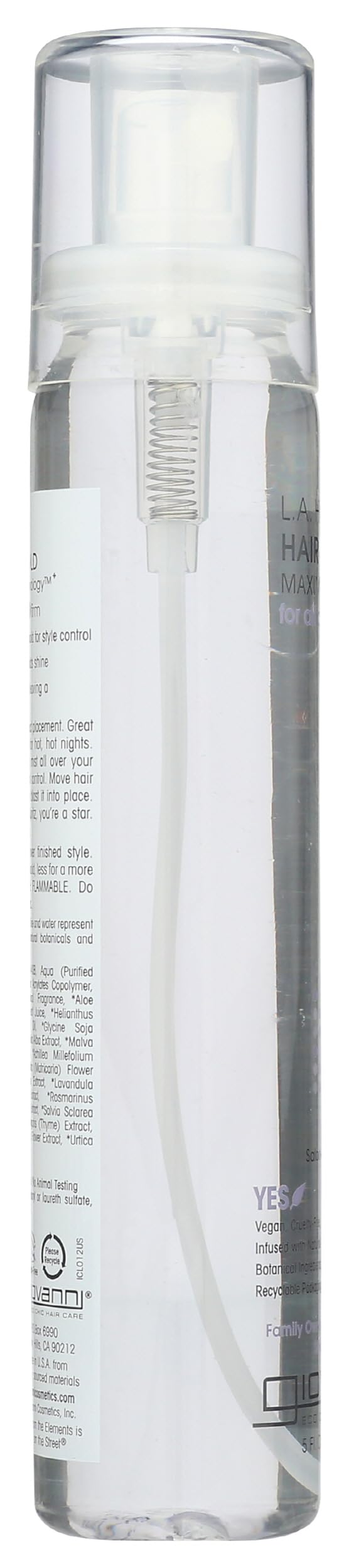 GIOVANNI L.A. Hold Hair Spritz - Maximum Hold Styling Spray, Lightweight, Lauryl & Laureth Sulfate Free - 5 oz