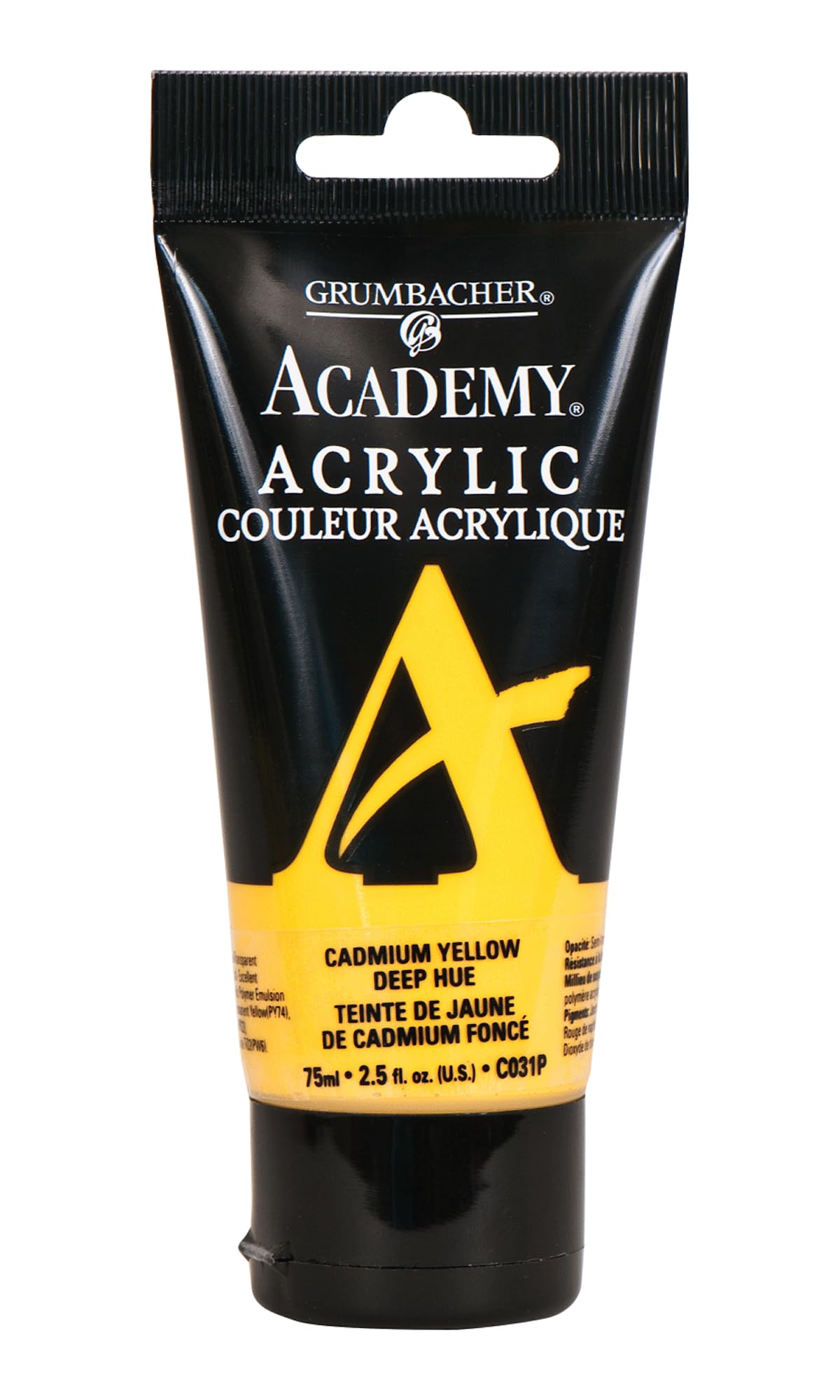 GRUMBACHER Academy Acrylic Paint Size: 254 oz, Cadmium Yellow Deep Hue (C031P)
