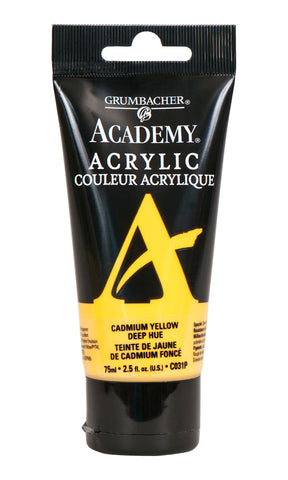 GRUMBACHER Academy Acrylic Paint Size: 254 oz, Cadmium Yellow Deep Hue (C031P)