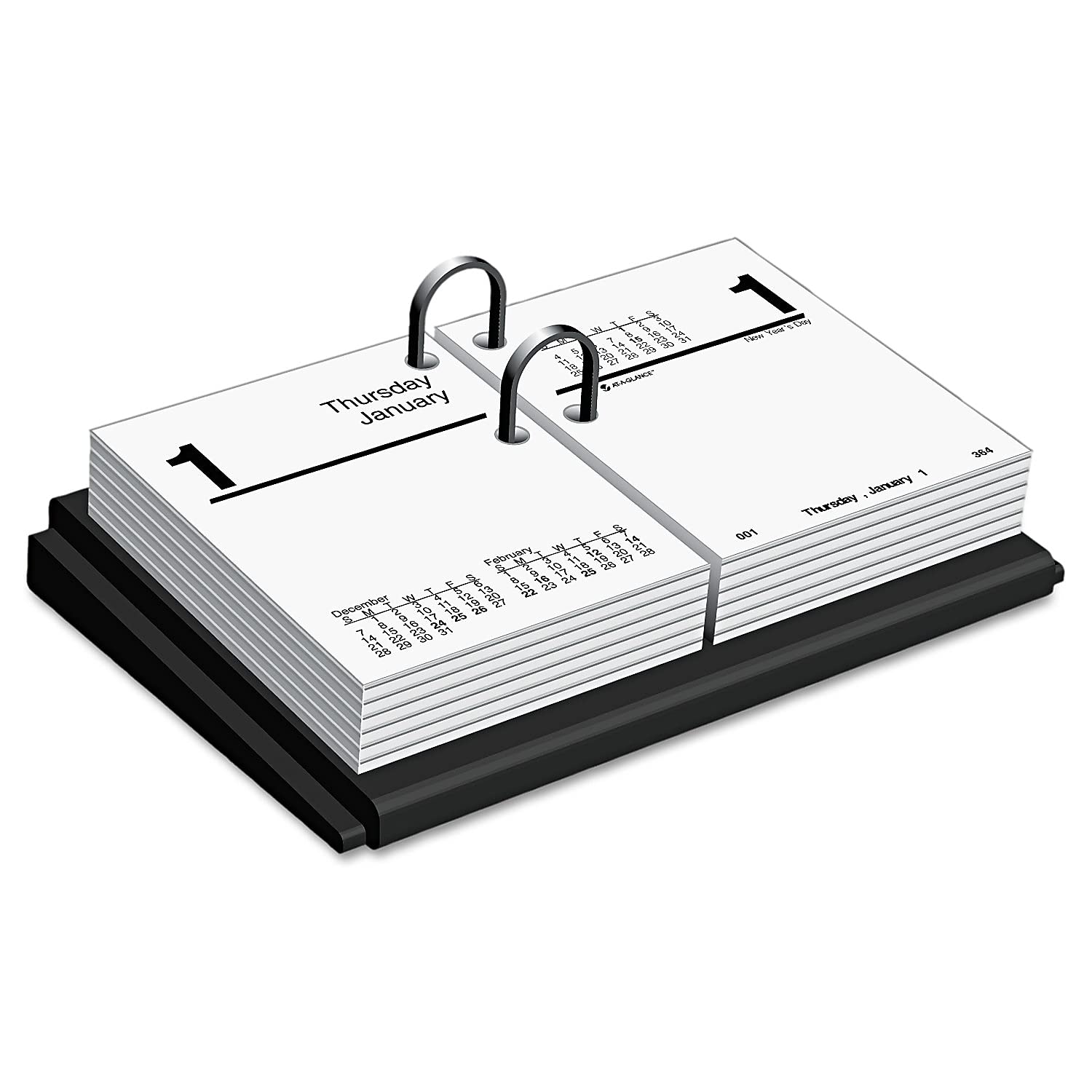 AT-A-GLANCE Desk Calendar Base, 19 Style Holds 3" x 3-3/4 " Pages, Black (E1900)