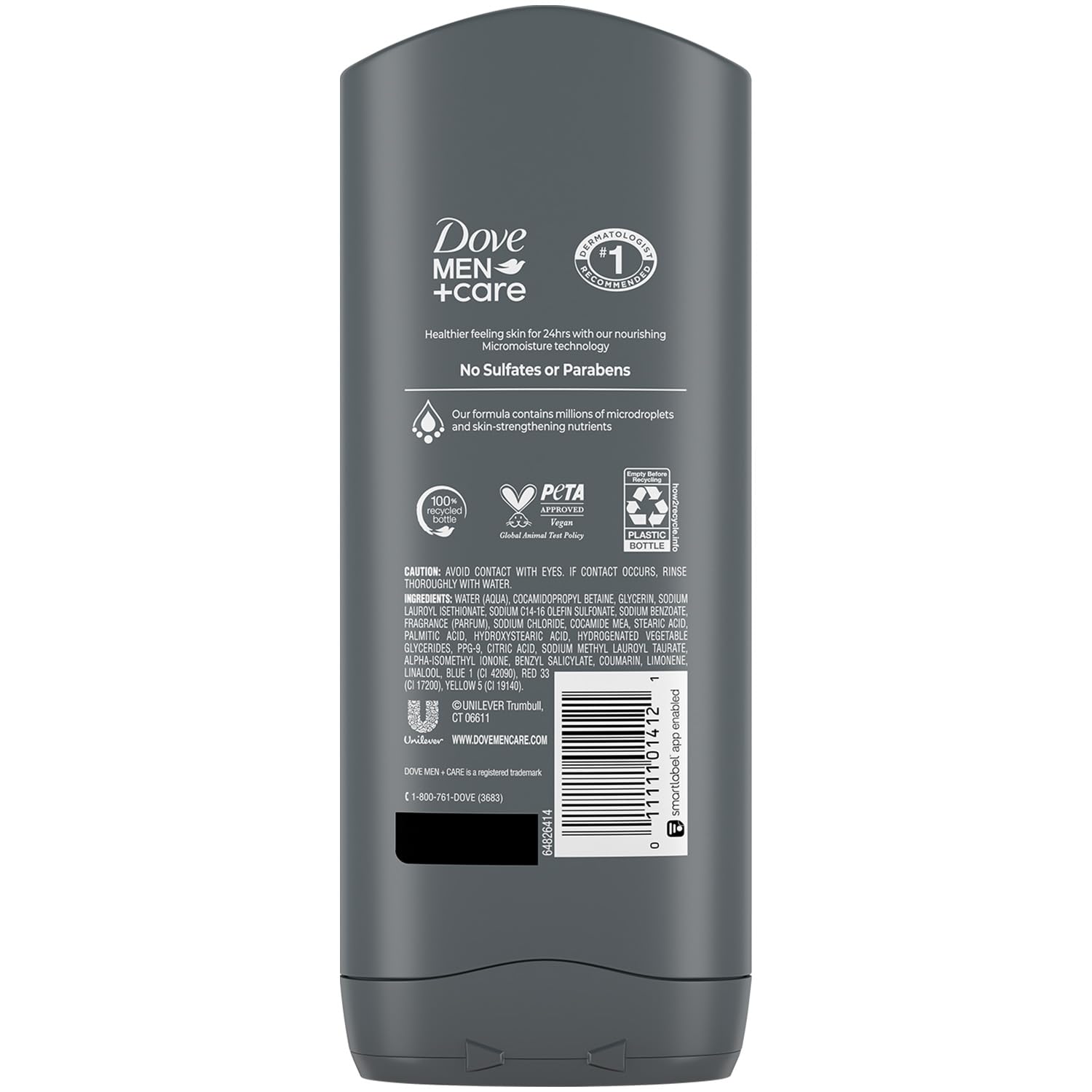 Dove Men+Care Body + Face Wash 6-Pack – Clean Comfort with 24HR Nourishing MicroMoisture, Lemon & Cedarwood Scent, 13.5 Oz Ea