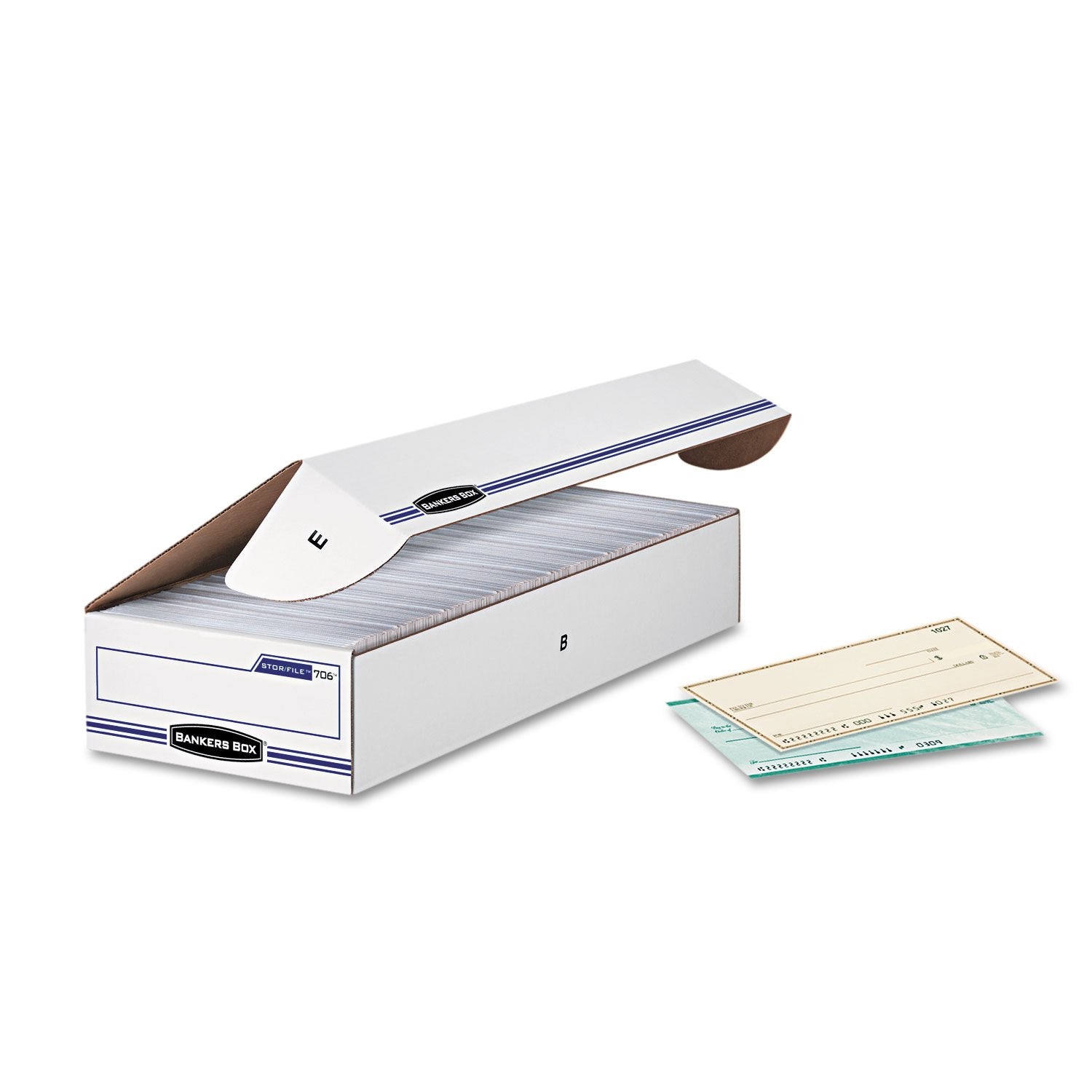 Bankers Box Check Storage Boxes, 12-Pack, Standard Setup, Attached Flip-Top Lid, 4 x 9 x 24 Inches