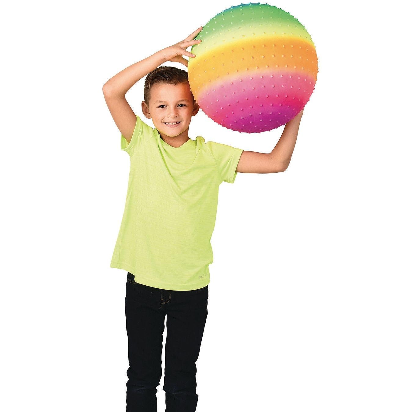 Jumbo Large Rainbow PVC Knobby Playground Ball (1)