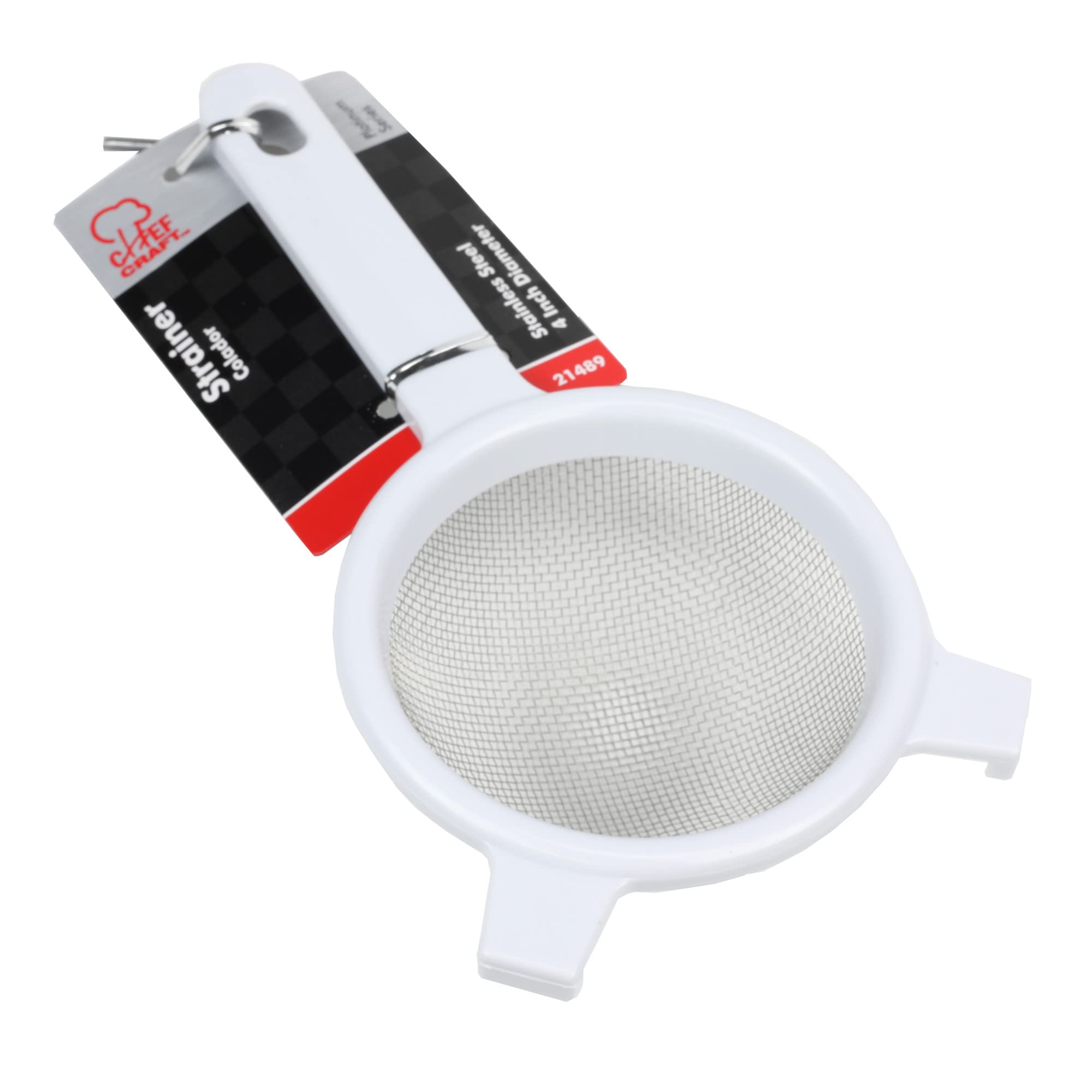 Chef Craft Classic Stainless Steel Mesh Strainer, 4 inch, White