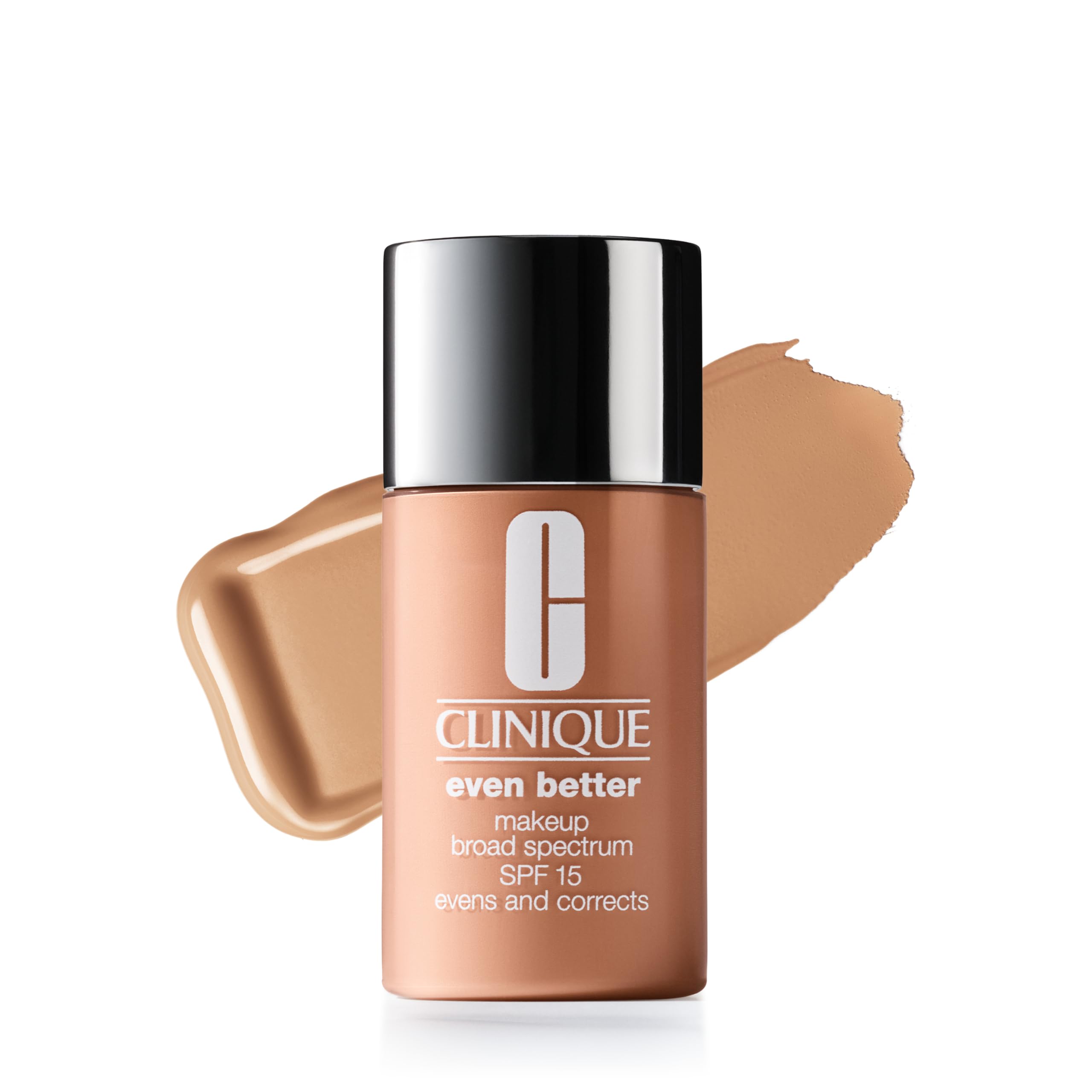 Clinique Even Better Makeup Liquid Foundation SPF 15 With Vitamin C For Dry + Oily Combination Skin Types | Medium Coverage + Natural Finish | Evens Skin Tone + Reduces Dark Spots, Beige, 1 Fl Oz