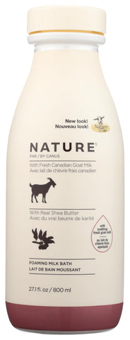 Goat Milk Foaming Bath with Shea Butter, 27.1 Fl Oz, Fresh Canadian Goat Milk with Vitamin A B3 Potassium Zinc Selenium, Nature by Canus