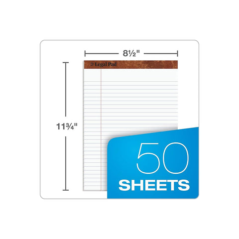 Tops 75330 "The Legal Pad Ruled Pads, Legal/Wide, 8 1/2 x 11 3/4, White, 50 Sheets