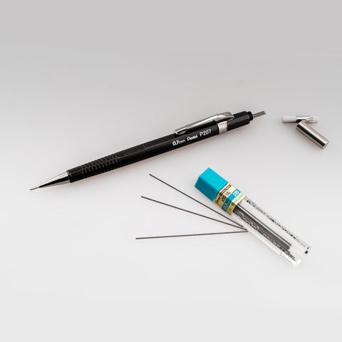 Pentel Sharp Mechanical Pencil, (0.7mm), Metallic Graphite Barrel, Box of 12 (P207MN)