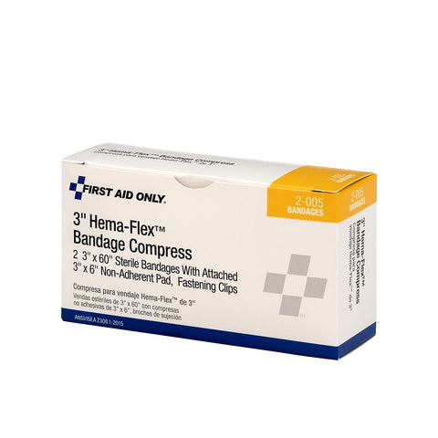 First Aid Only 2-005-001: 3" Hema-Flex Bandage Compress, 2