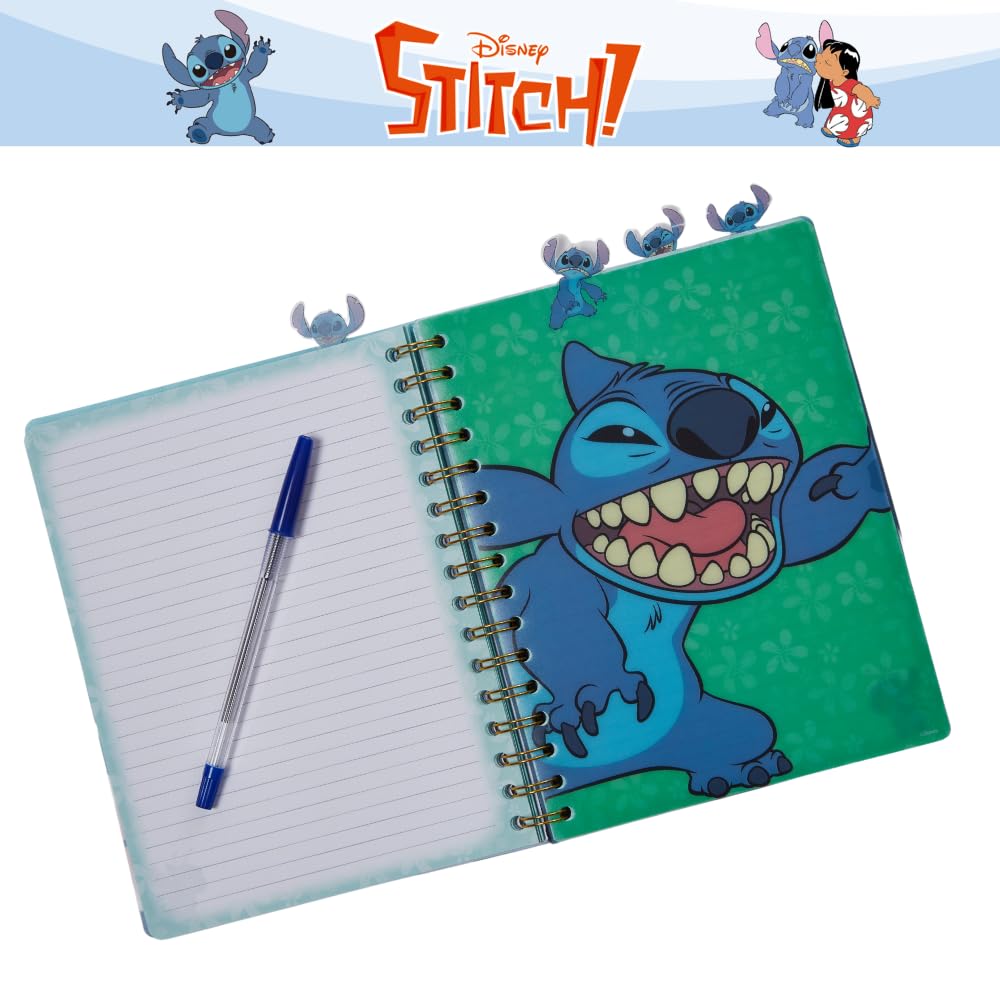 Innovative Designs Stitch Tab Journal Notebook, Spiral Bound, 96 Lined Pages, 8 x 7 inches, Blue