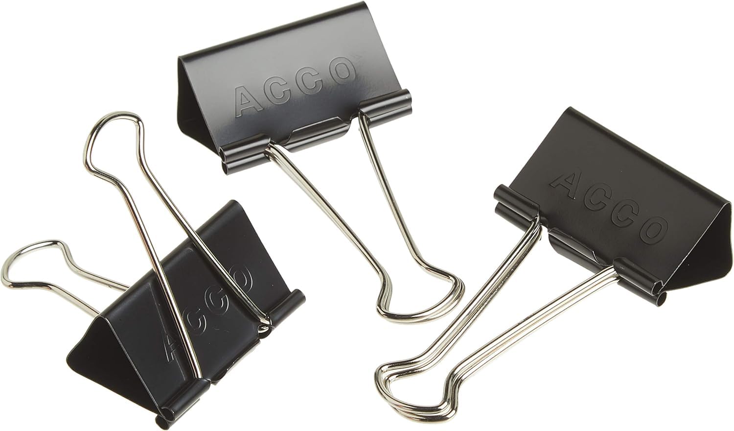 ACCO Brands Binder Clips, Large, 1 Box, 12 Clips/Box (72100)