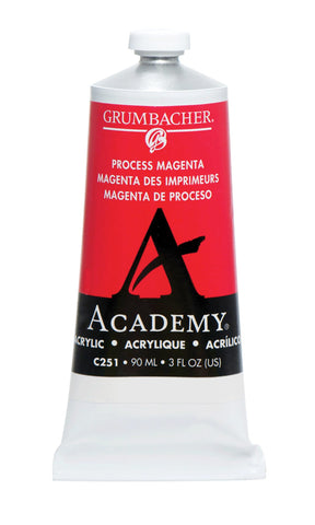 Grumbacher Academy Acrylic Paint, Gloss, 90ml/3 oz Metal Tube, Process Magenta