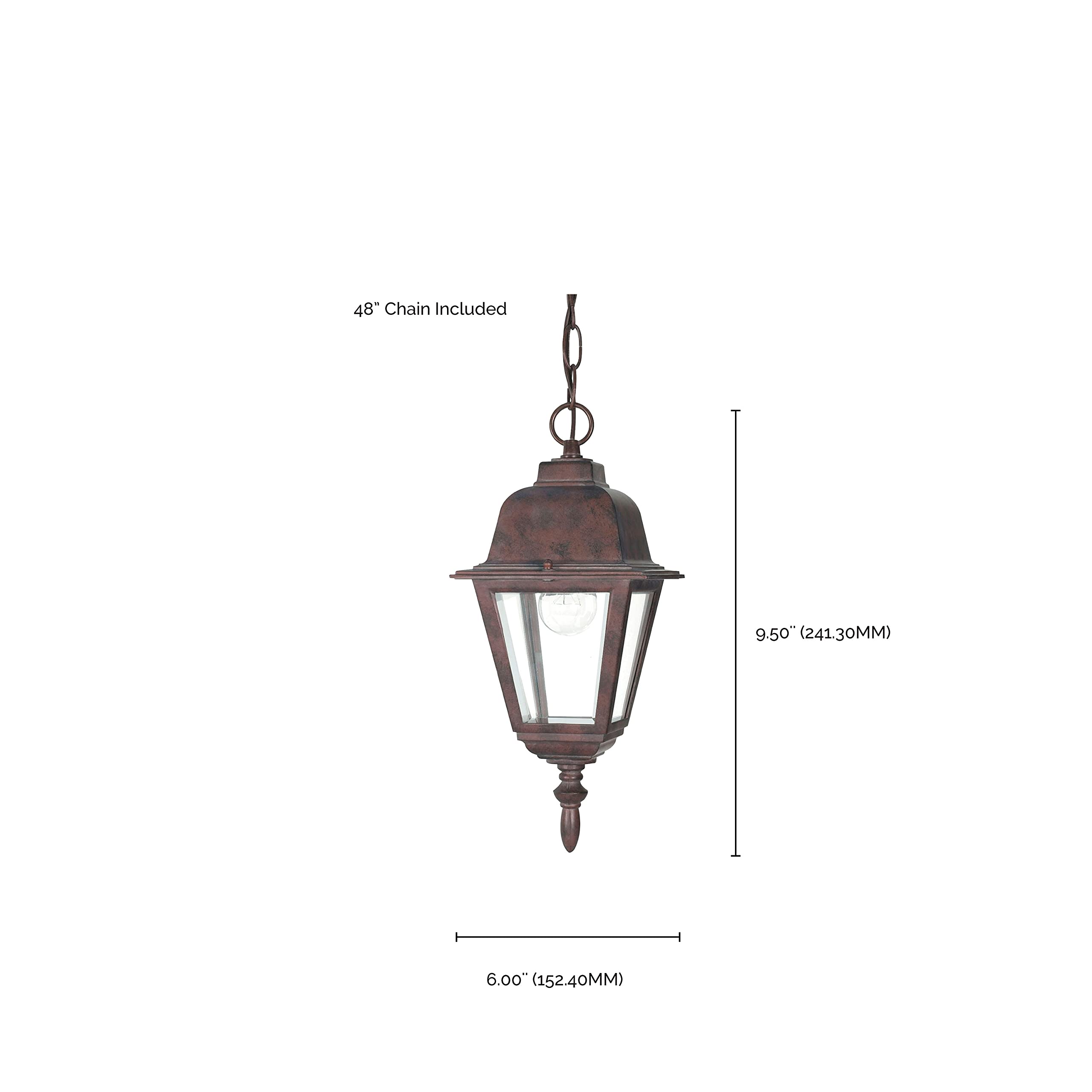 Nuvo Lighting 60/488 Traditional One Light Hanging Lantern from Briton collection in Bronze/Dark finish