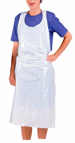 Baumgartens Adult Size Disposable Full-Length Plastic Aprons - Pack of 100
