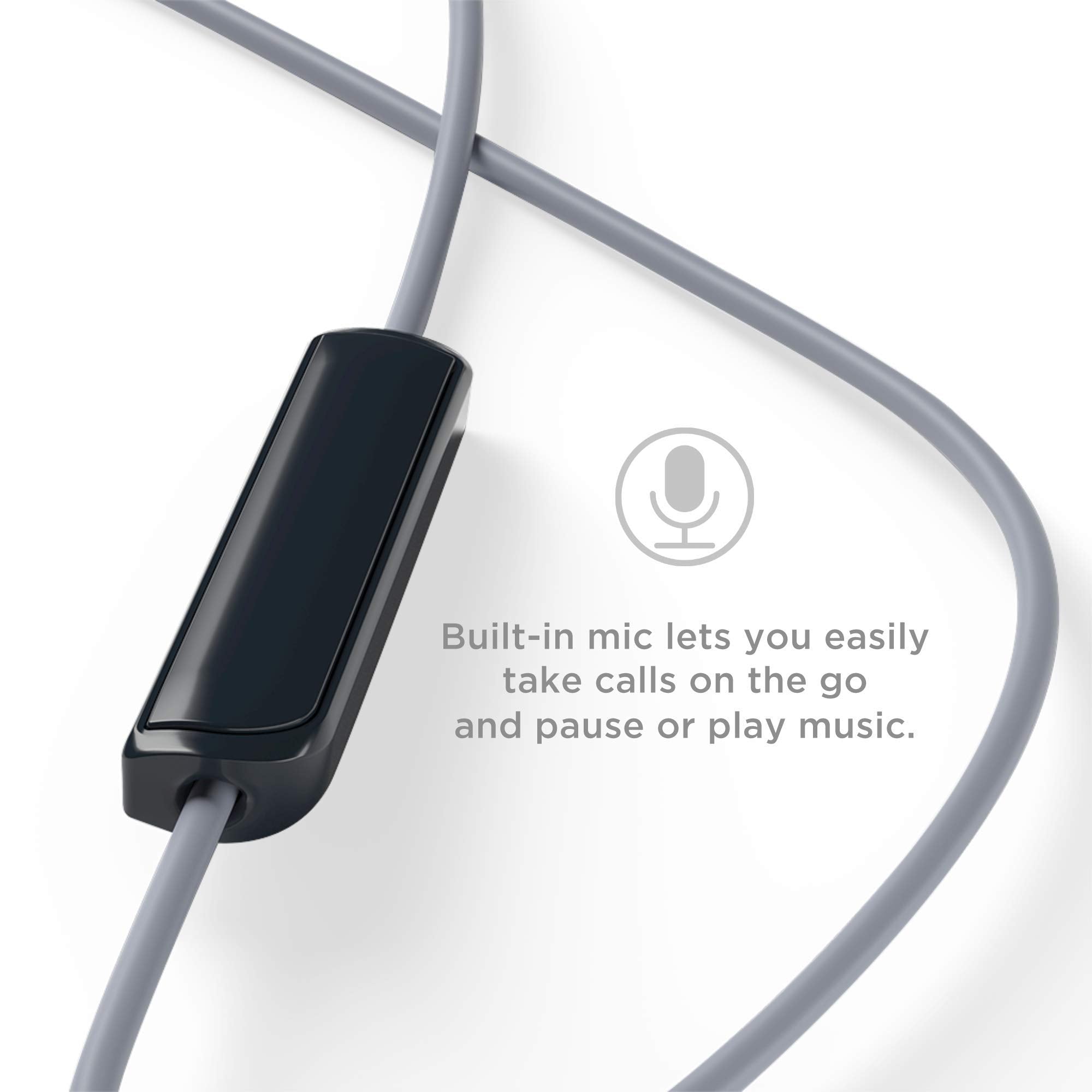 TCL SOCL100BK Socl 100 in-Ear Earbuds Wired Headphone with Passive Noise Isolation and Built-in Mic - Phantom Black