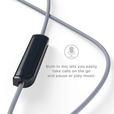 TCL SOCL100BK Socl 100 in-Ear Earbuds Wired Headphone with Passive Noise Isolation and Built-in Mic - Phantom Black