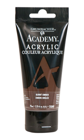 GRUMBACHER Academy Acrylic Paint, 75ml/2.5 Ounce Plastic Tube, Burnt Umber (C024P)