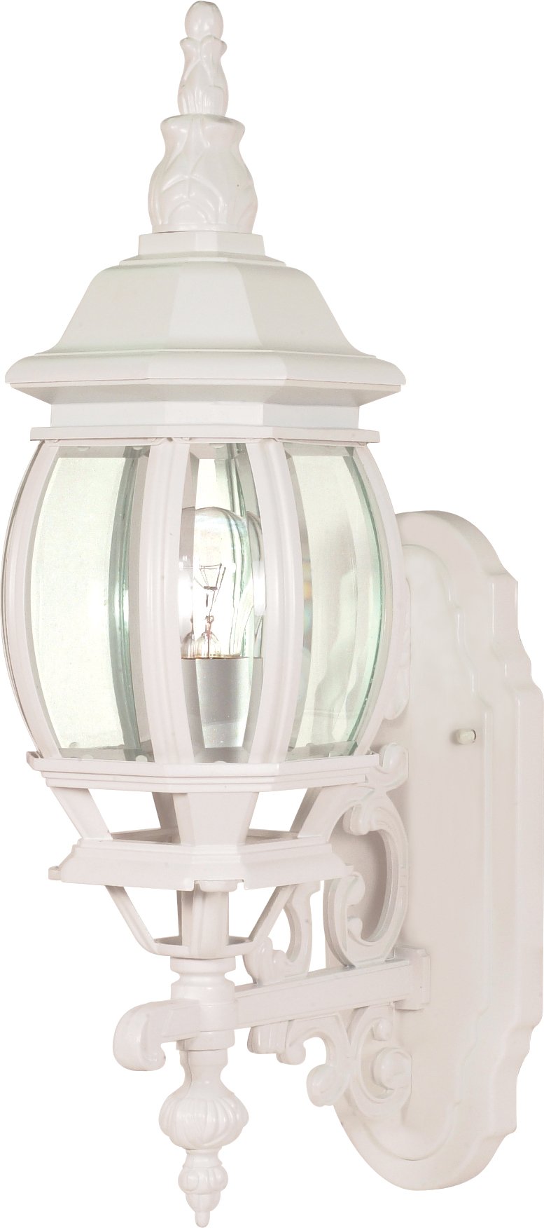 Nuvo Lighting 60/885 Traditional One Light Outdoor Wall Mount from Central Park collection in White finish
