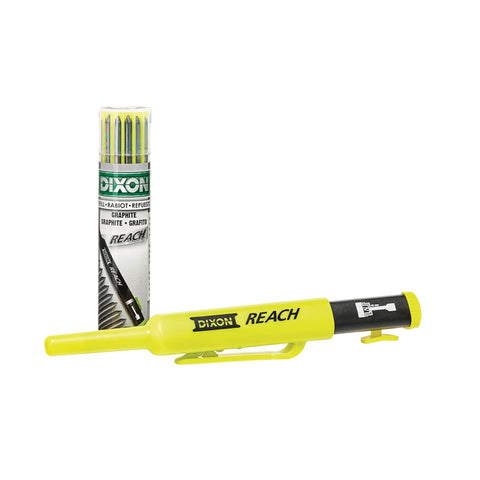 Dixon Industrial REACH- Deep Hole Mechanical Pencil with Lead Refills included, Yellow (14301)