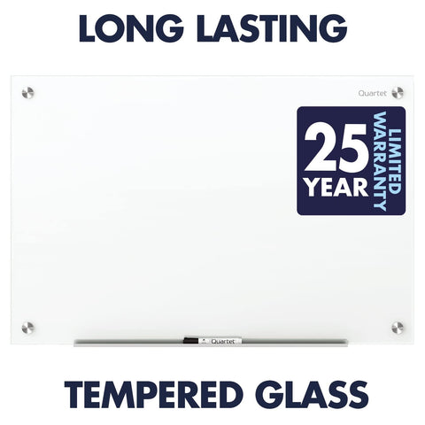 Quartet Dry Erase Board, Magnetic Whiteboard 6' x 4', Glass Board for Wall, Infinity, Brilliance White (G27248W)