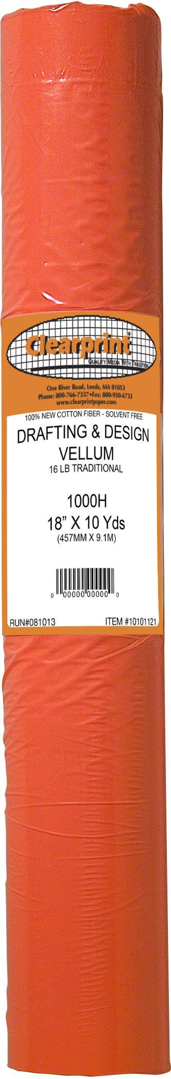 Clearprint 18" x 10 Yards 1000H Design Vellum Roll, 16 lb., 100% Cotton, 1 Each
