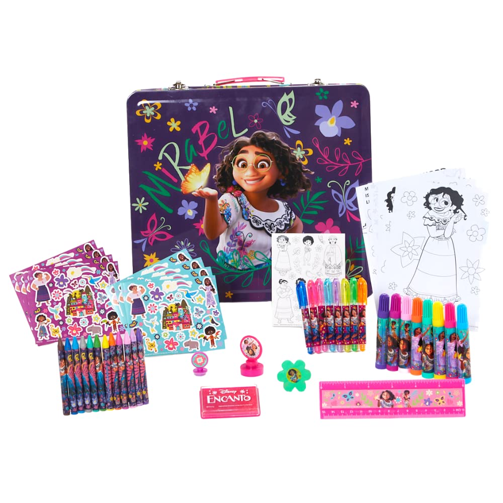 Innovative Designs Disney Encanto Deluxe Activity Set for Kids with Carrying Tin, Coloring Sheets, Stickers, & Art Supplies, 500+ Pieces