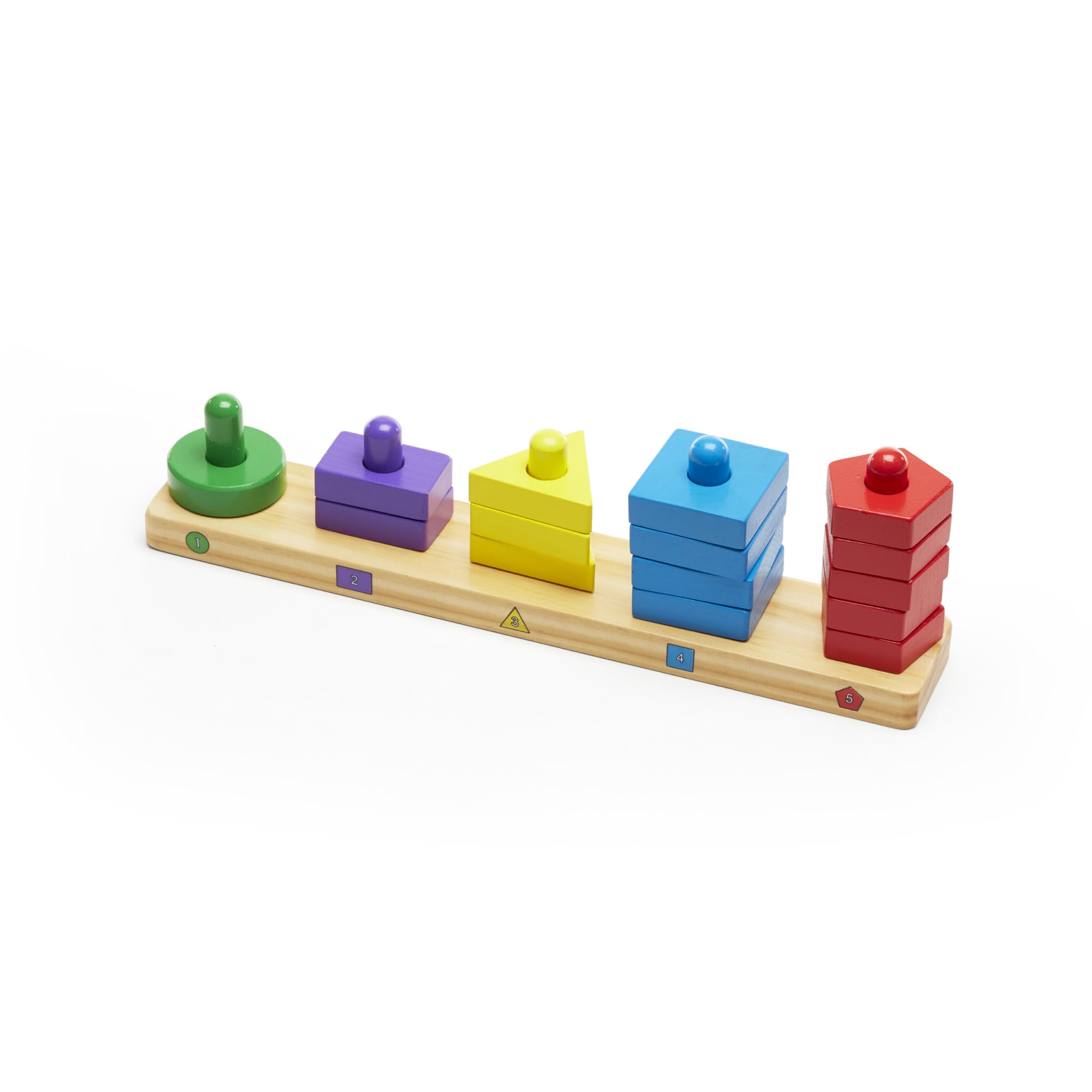 Melissa & Doug Stack and Sort Board - Wooden Educational Toy With 15 Solid Wood Pieces
