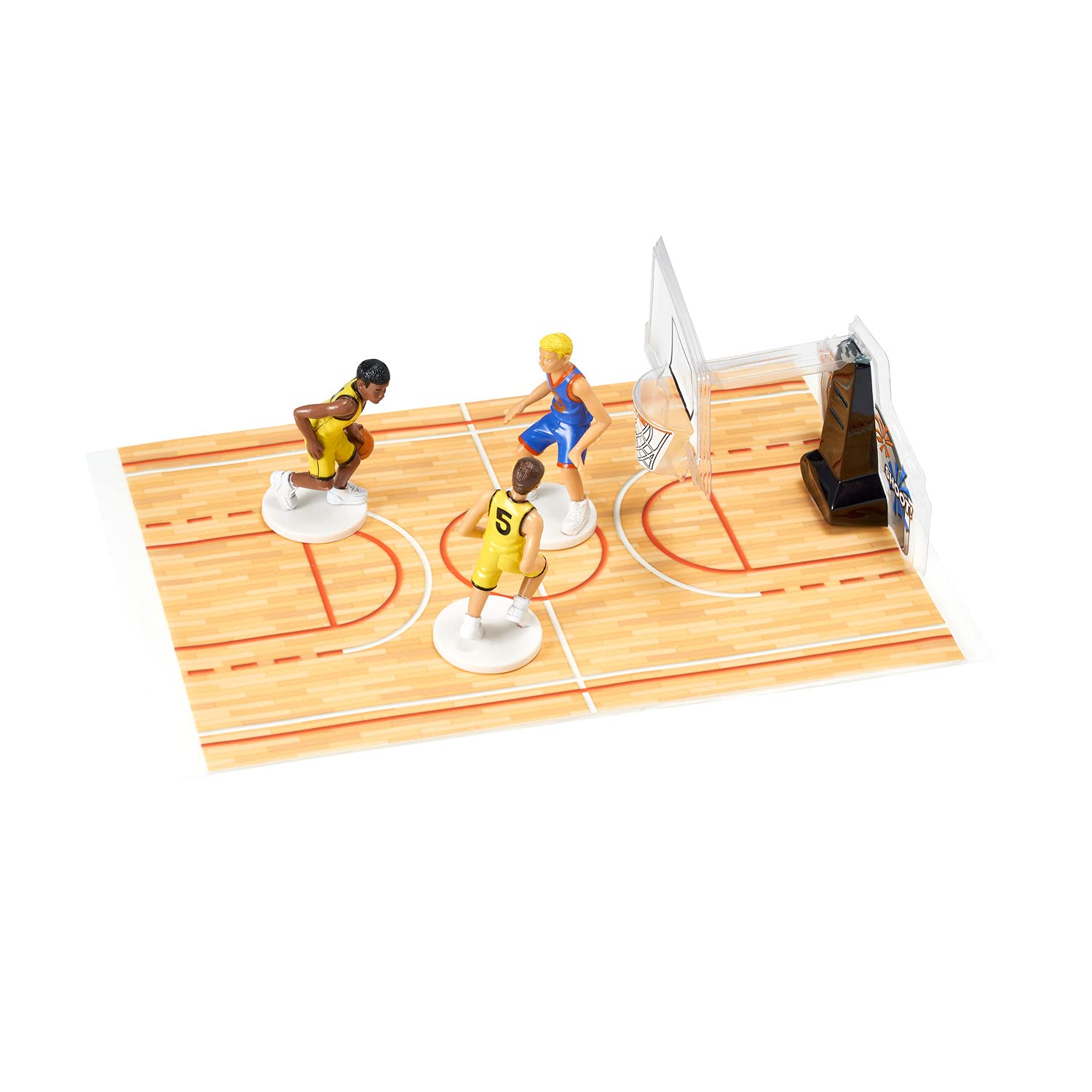 DecoSet® Basketball All Net Cake Topper, 5-Piece Cake Decoration Set, Birthday Decorations with 3 Figurines and Backboard, For All Size and Shape Celebration, Birthday or End of Season Cake