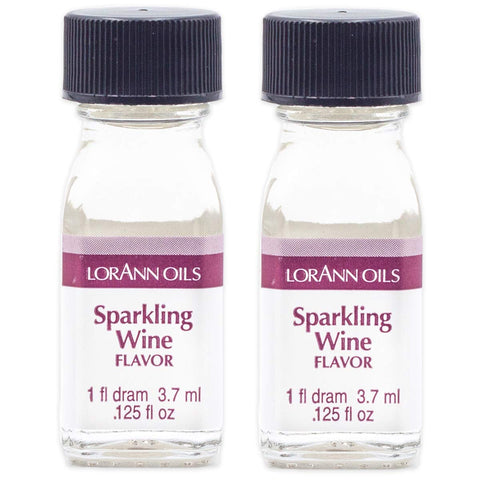 LorAnn Oils Super Strength Flavoring - Used For Candy Making, Flavoring, Baking, Hard Candy, & Flavor Oils - Bold, Natural Flavors 4X Stronger Than Extracts - Sparkling Wine, Pack of 2, 0.125 fl oz