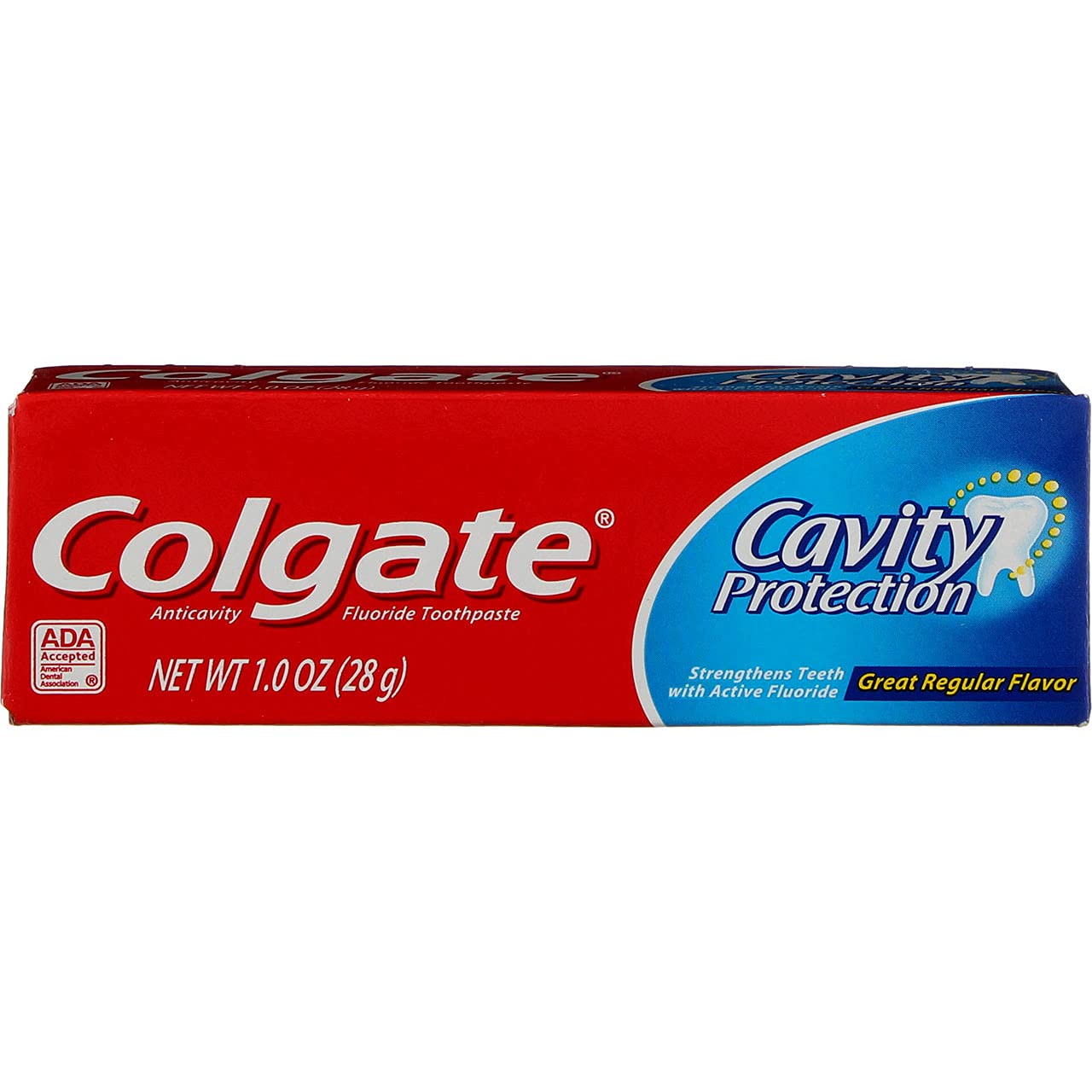 Colgate Cavity Protection Fluoride Toothpaste, Great Regular Flavor, Travel Size TSA Aproved, 1 Ounce (Pack of 8)