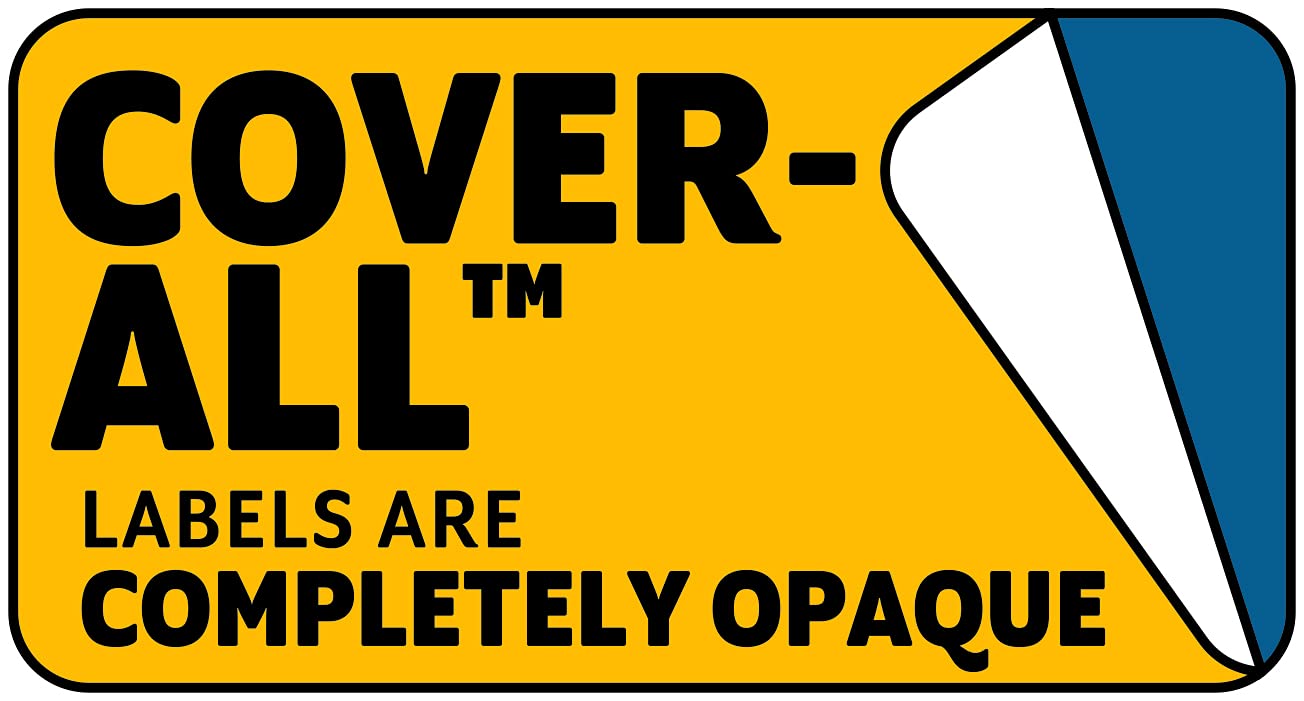 MACO Laser/Ink Jet White COVER-ALL Shipping Labels, 3-1/3" x 4", 6 per Sheet, 150 per Pack (ML-0625)