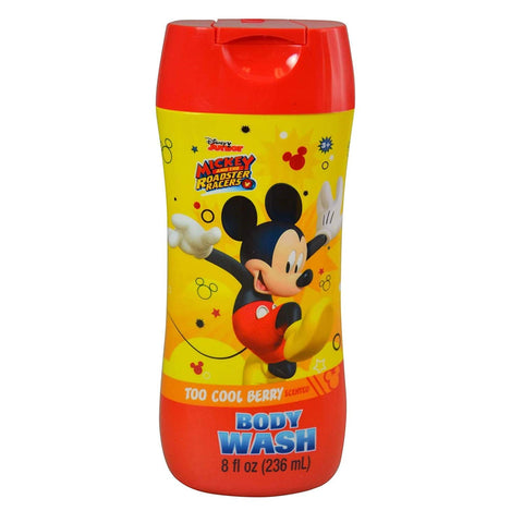 Disney New Mickey Body Wash 8oz in Flip Top Bottle, Berry, Yellow, Small