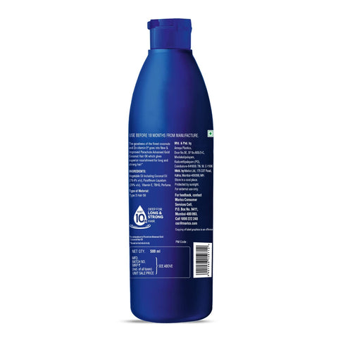 Parachute Advansed Gold Coconut Hair Oil with Vitamin E| Pure Coconut Oil| For Long, Strong & Nourished Hair| Damage & Dryness Protection| 6.4 Fl.oz.