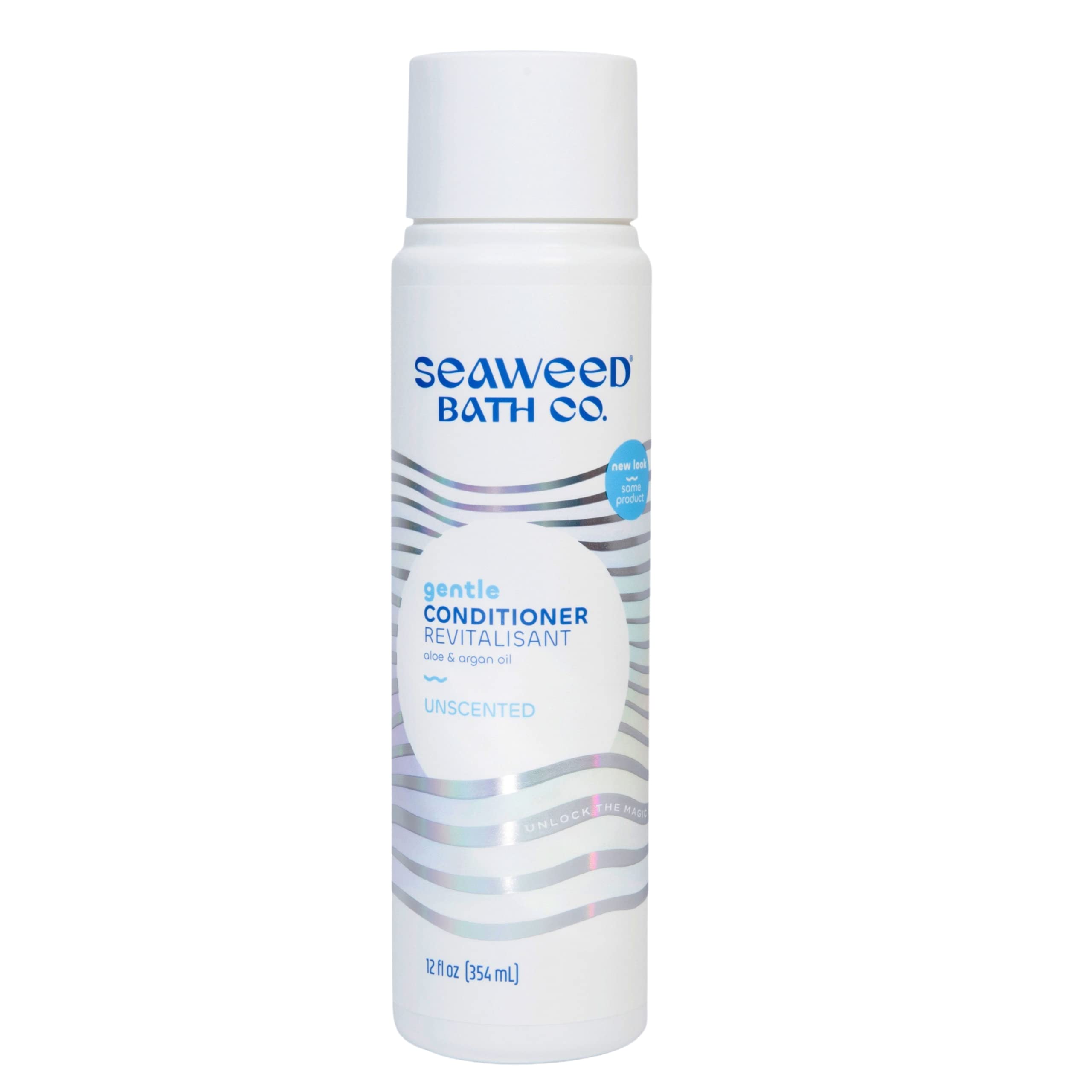 Seaweed Bath Co. Gentle Conditioner, Unscented, 12 Ounce, Sustainably Harvested Seaweed, Aloe, Argan Oil, for Sensitive Scalps