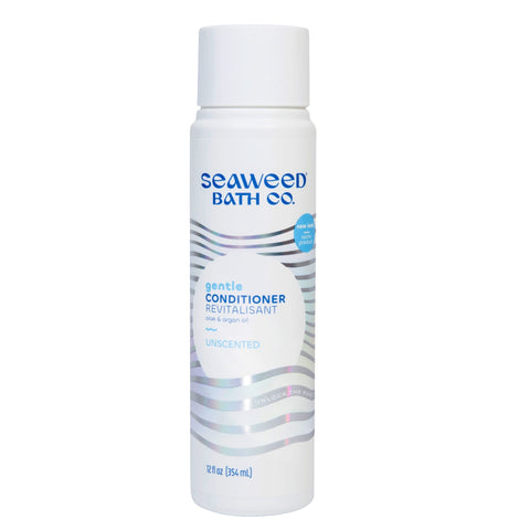 Seaweed Bath Co. Gentle Conditioner, Unscented, 12 Ounce, Sustainably Harvested Seaweed, Aloe, Argan Oil, for Sensitive Scalps