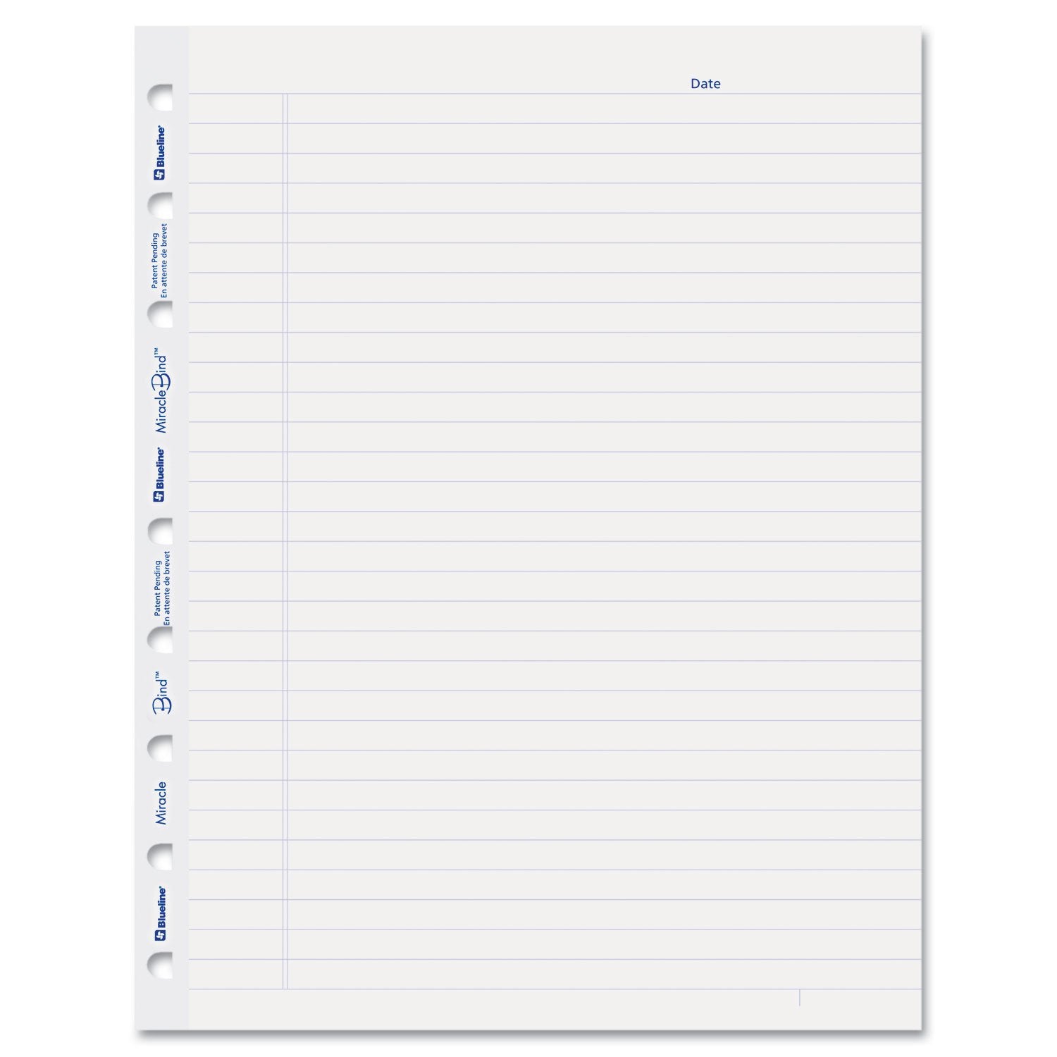Blueline MiracleBind Notebook Refill Sheets 50 Sheets 9.25x7.25-Inch (AFR9050R) , White