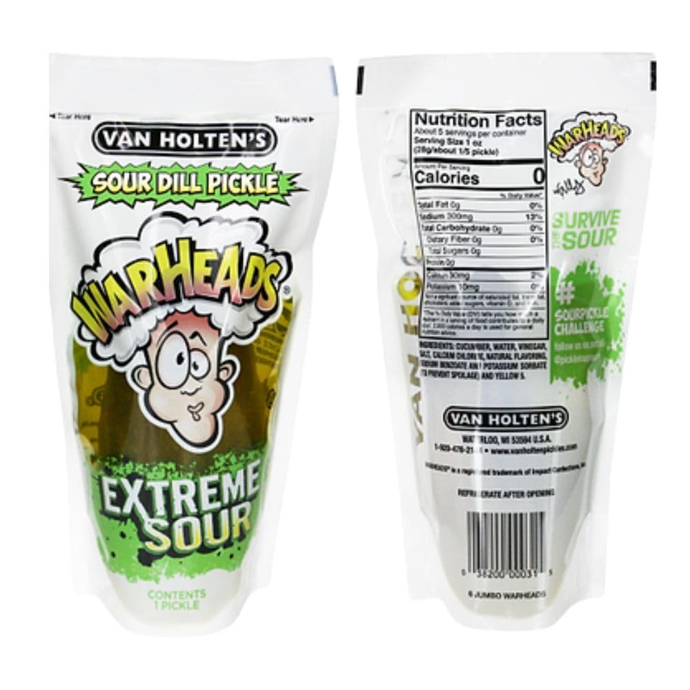 Van Holten's Sour Dill WarHeads Extreme Sour Pickle 1 ea