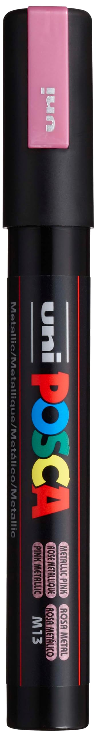 uni POSCA PC-5M Water-Based Paint Markers, Reversible Medium Tip (1.8-2.5mm), Metallic Pink