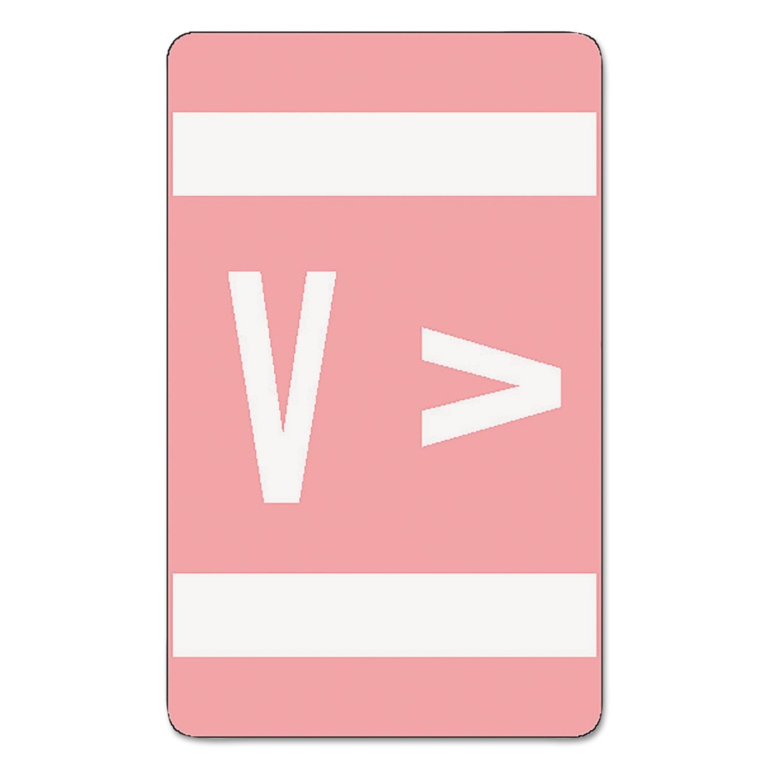 Smead AlphaZ ACCS Color-Coded Alphabetic Label, V, Pink, 100 Labels per Pack (67192)