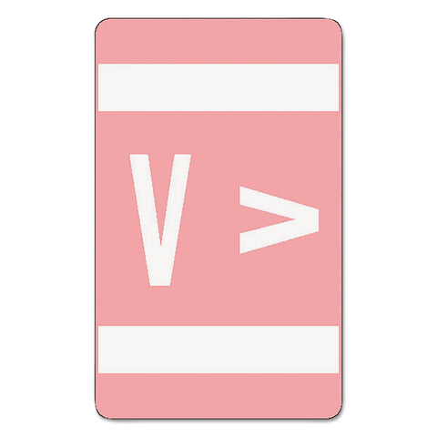 Smead AlphaZ ACCS Color-Coded Alphabetic Label, V, Pink, 100 Labels per Pack (67192)