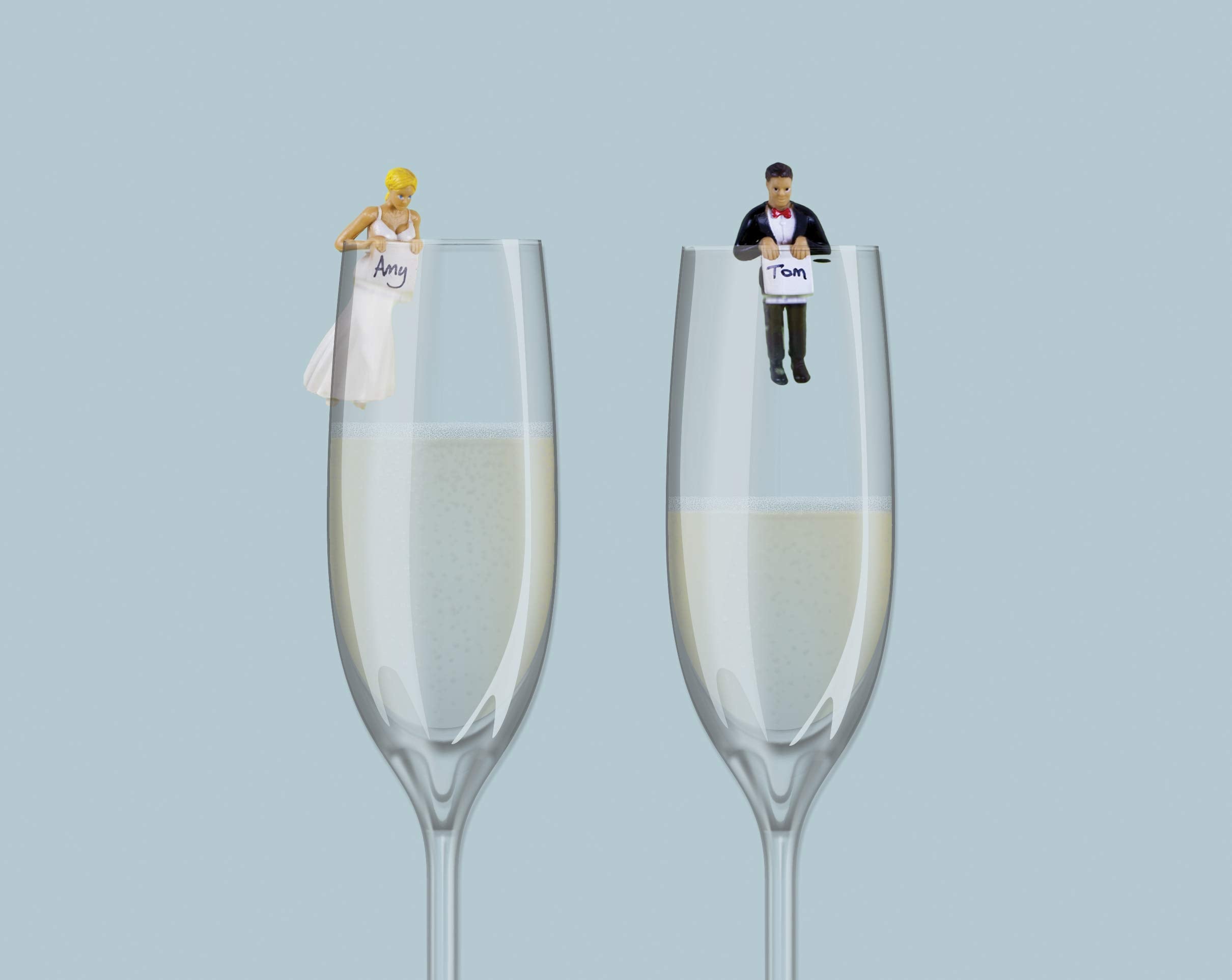 NPW-USA NPW61307 NPW Cocktail/Wine Glass Markers, Happy Couple