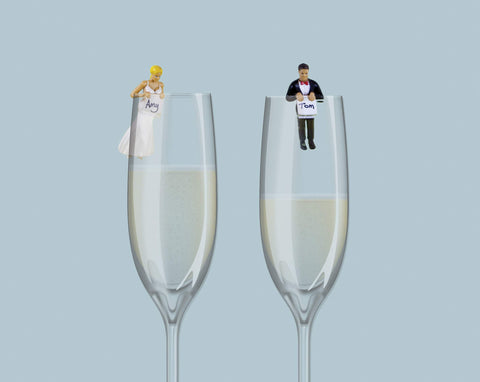 NPW-USA NPW61307 NPW Cocktail/Wine Glass Markers, Happy Couple