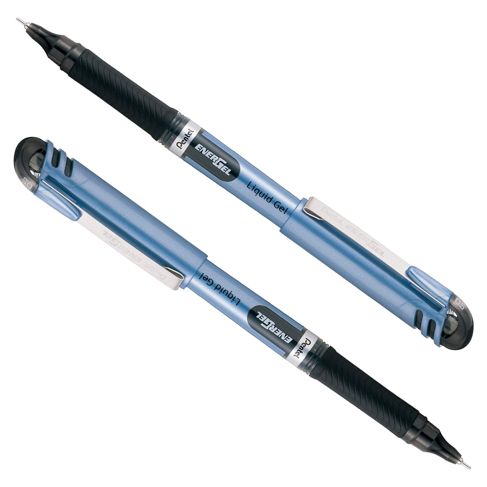 Pentel EnerGel Liquid Gel Pen, 0.5mm, Needle Tip, Black Ink, 2 Pack (BLN25BP2A)