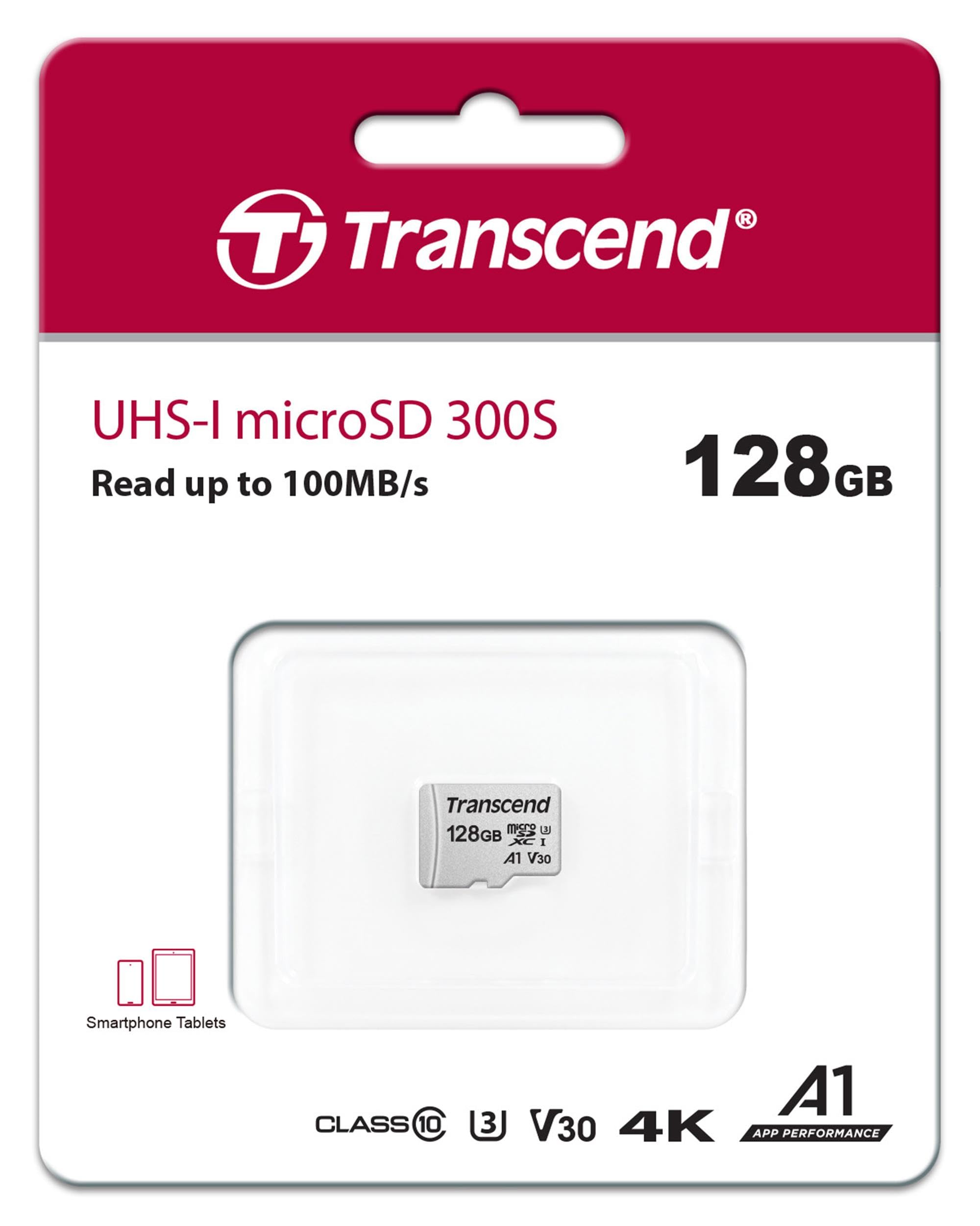 Transcend 128GB microSDXC Micro SD Card A1 V30 UHS-I U3 C10, Up to 100MB/s, 4K UHD Video Memory Card for Nintendo-Switch/Steam Deck/ROG Ally/MSI Claw/GoPro/DJI/Insta360/Action Camera