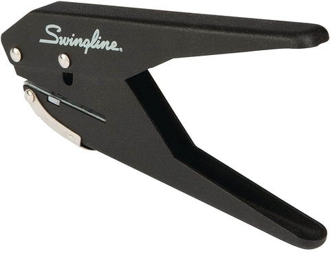 Swingline 1 Hole Punch, 20 Sheet Capacity Hole Puncher, Low Force Plier Paper Punch, Black & Silver (74017)