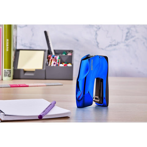 Bostitch Office Heavy Duty Stapler, 40 Sheet Capacity, No Jam, Half Strip, Fits into the Palm of Your Hand, For Classroom, Office or Desk, Metallic Blue