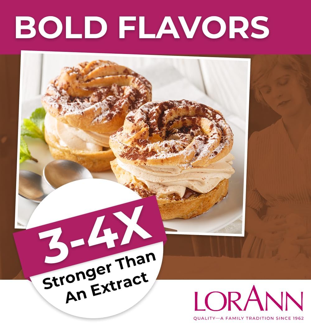 LorAnn Oils Super Strength Flavoring - Used For Candy Making, Flavoring, Baking, Hard Candy, & Flavor Oils - Bold, Natural Flavors 4X Stronger Than Extracts - Pralines & Cream, 0.125 fl oz
