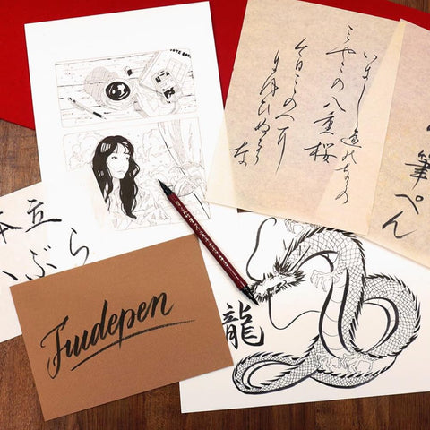 Kuretake Fude Brush Pen NIHON-DATE KABURA (No.55), hard and soft dual tip marker, for Calligraphy, Manga, Drawing, Professional, Artist, Made in Japan