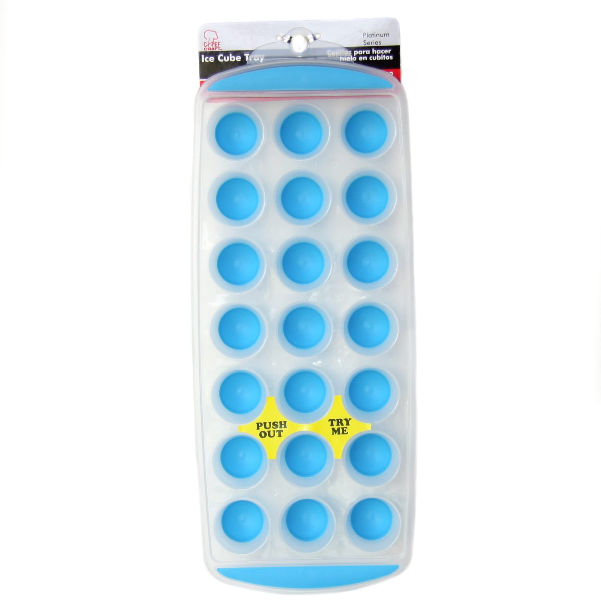 Chef Craft Select Plastic Ice Cube Tray, 11 inch in length yields 21 cubes, Color May Vary